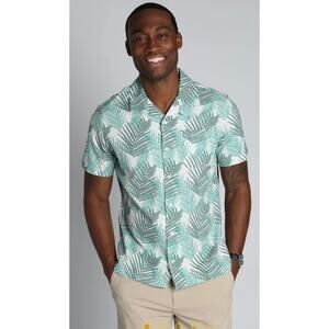 Jachs Camp Shirt Men L Short Sleeve White Rayon New with tag Light Weight Resort